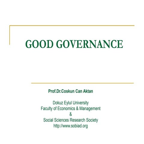 Good Governance | PDF