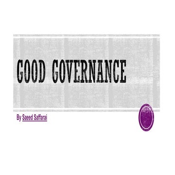 Good governance