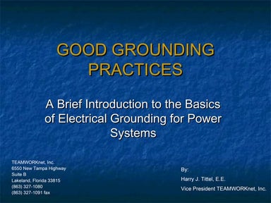 Good grounding practices