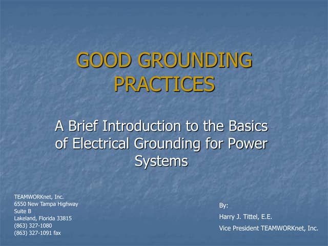GOOD GROUNDING PRACTICES.ppt