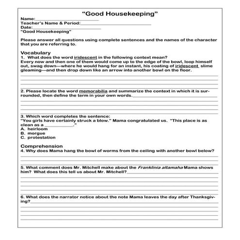 Good housekeeping | PDF
