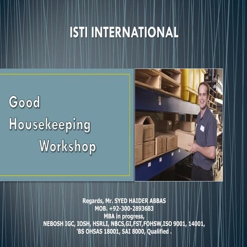 Good house keeping training by ISTI 