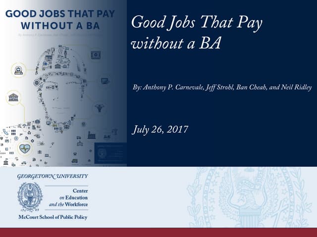 Good Jobs That Pay Without a BA