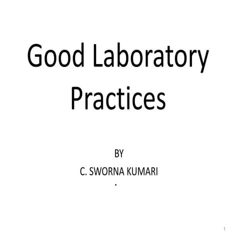 Good laboratory practices