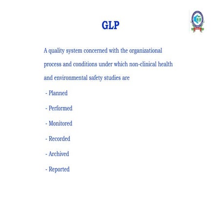 Good laboratory practices GLP