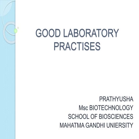 Good laboratory practises