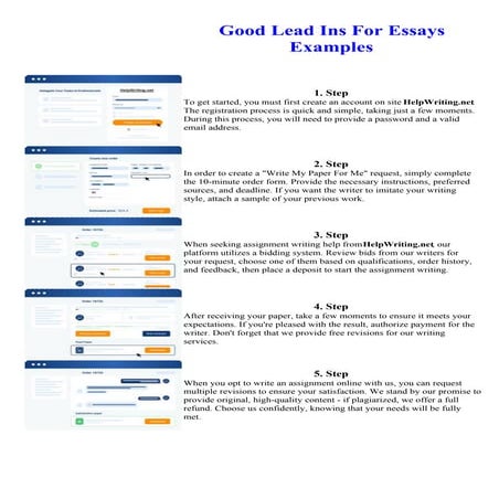 Good Lead Ins For Essays Examples | PDF