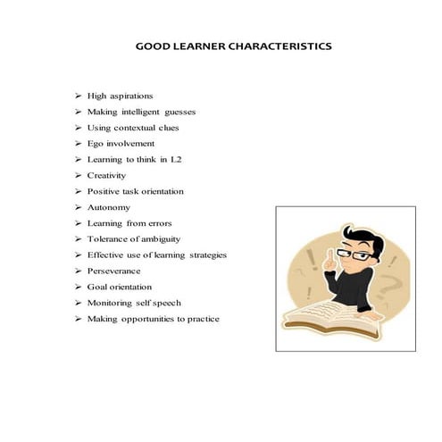 Good learner characteristics