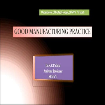 Good Manufacturing Practices