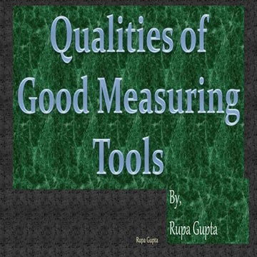 Good measuring tools