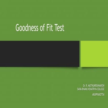 Goodness of fit test