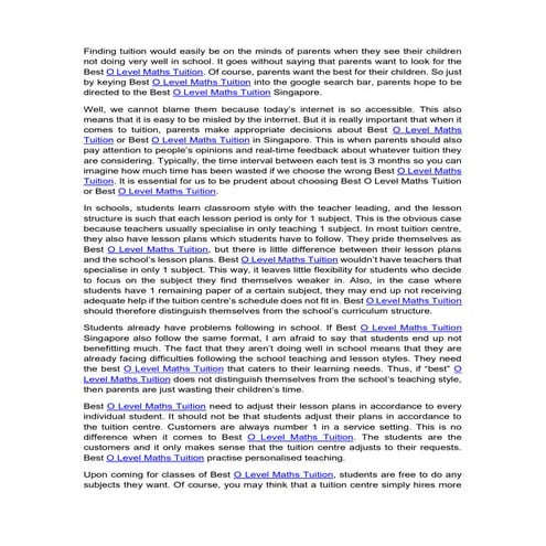 Good o level maths tutor