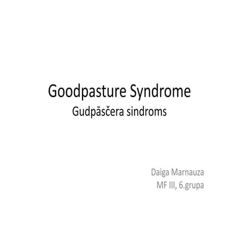 Goodpasture sindroms