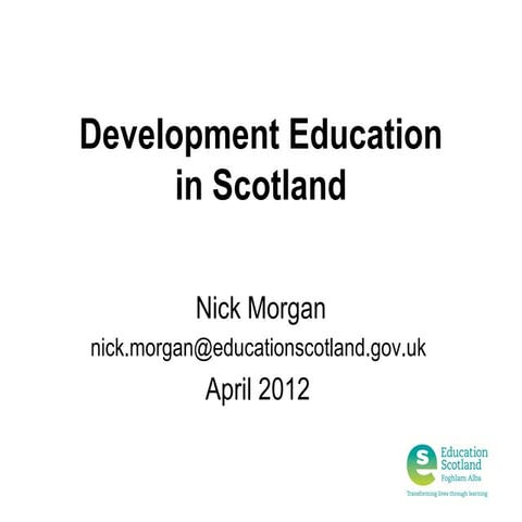 Development Education in Scotland, setting the scene