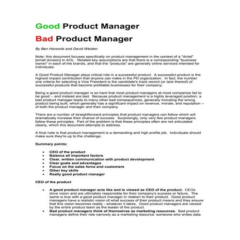 Product management : An Introduction | PPTX