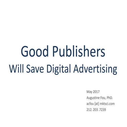 Good Publishers Will Save Digital