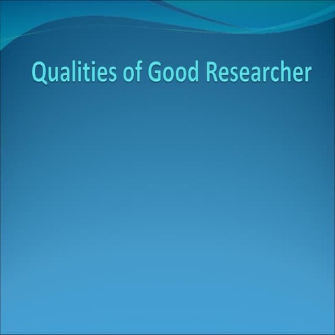 Good researcher