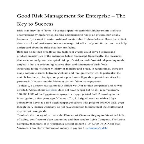 Good Risk Management for Enterprise – The Key to Success.docx