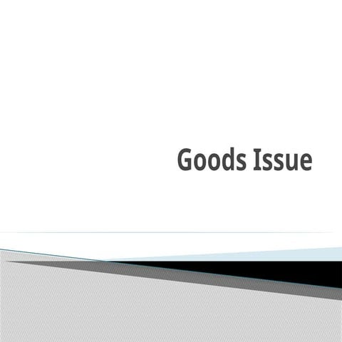 PRODUCTION PROCESS GOODS ISSUE IN SAP PP | PPTX