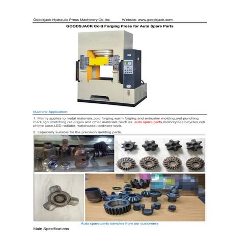 Goodsjack cold forging press machine for auto spare parts | PDF
