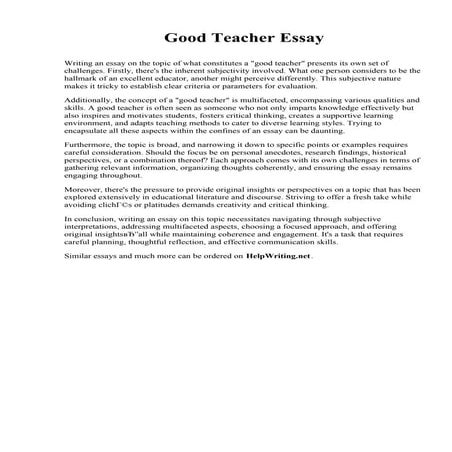 Qualities Of A Good Teacher Essay.pdf