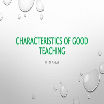 Characteristics of Good teaching