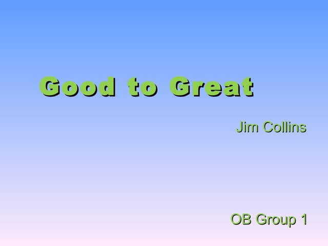Good togreat
