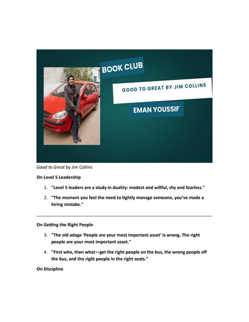 good to great book.pdf summary and important items