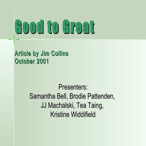 Good to great presentation