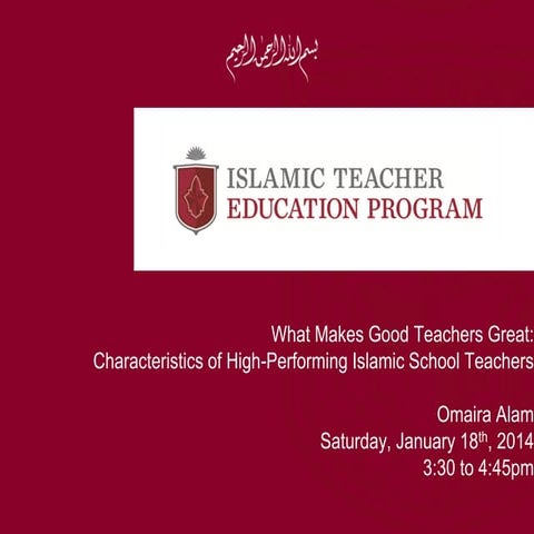 Good to Great Teachers_Isna Ed-West Conference-2014JAN_ITEP