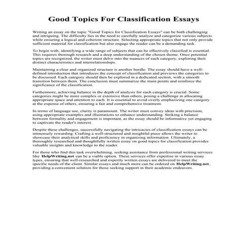 Good Topics For Classification Essays.pdf