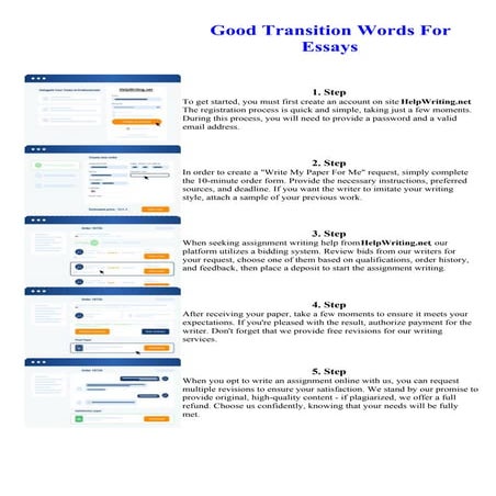 Good Transition Words For Essays. Online assignment writing service.
