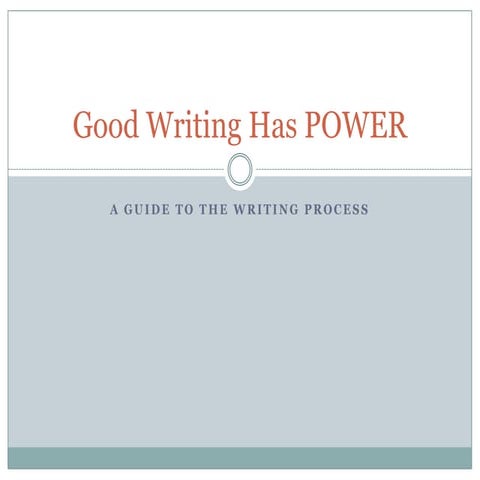 Good writing has power
