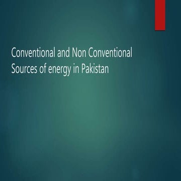 conventional and conventional energy sources in pakistan