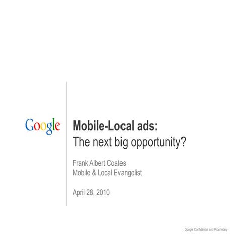 Mobile Local Ads: The next big opportunity?