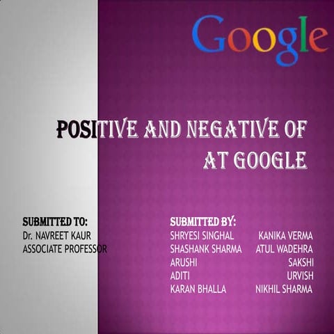 positives and negatives of Google