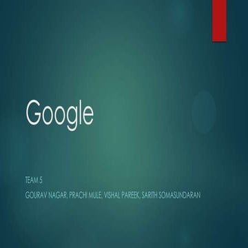 Google || Corporate Strategy Planning Presentation 