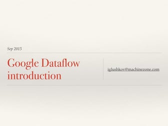 Google Dataflow Intro