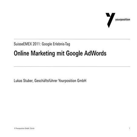 Emex 11: Online Marketing mit Google AdWords