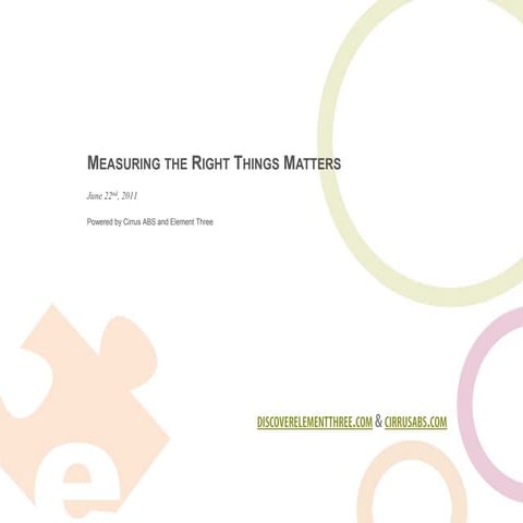 Google Analytics: Measurement Matters