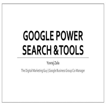Google power search and Google tools