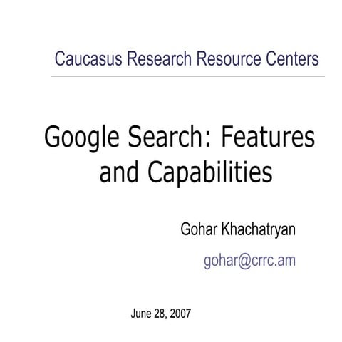 Google Search: Features and Capabilities