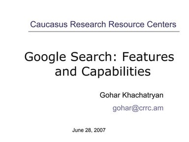 Google Search: Features and Capabilities