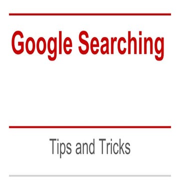 Google search strategies and tools | PDF