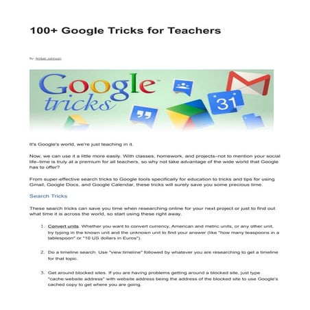 Google 100tricks