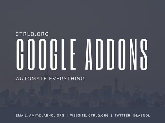 Google Addons and Google Apps Script Developer