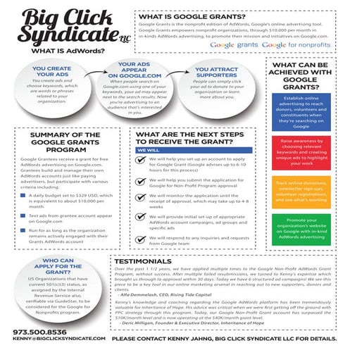 Google Nonprofit Ad Grants Facilitation / Process Overview