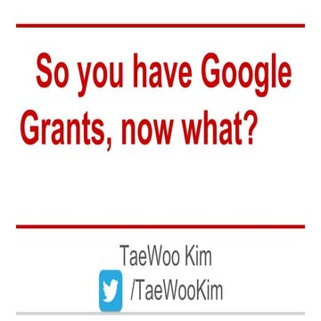 So you have Google Grants, now what?