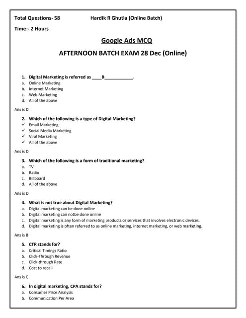 Google Ads Exam docx Google Ads Exam docx