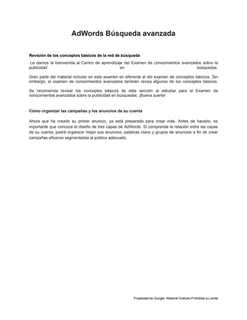 Certificacion AdWords Busqueda Avan...